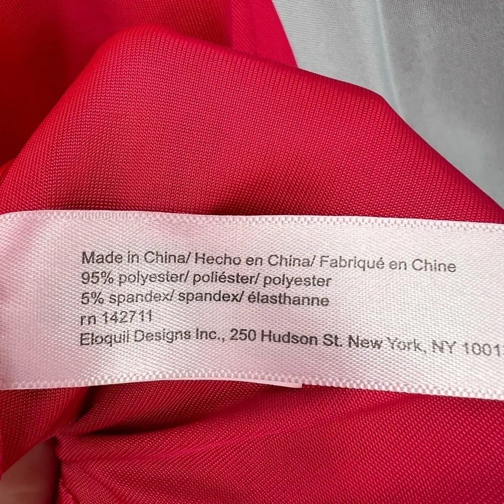 ELOQUII Dress Hot Pink One Shoulder Ruched Stretchy Bodycon Formal Cocktail 16 - Image 6