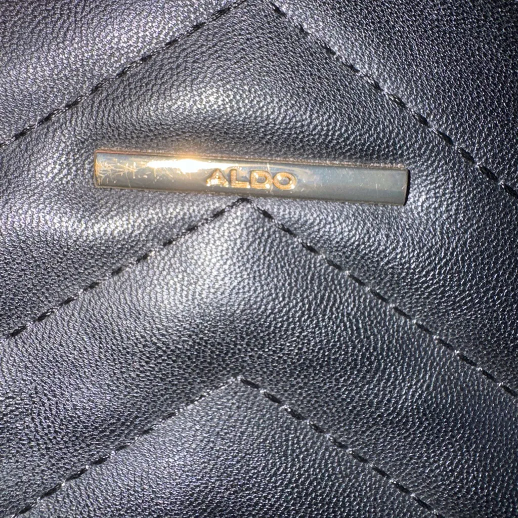 Aldo Black Quilted mini  Backpack with Gold Accents - Image 7