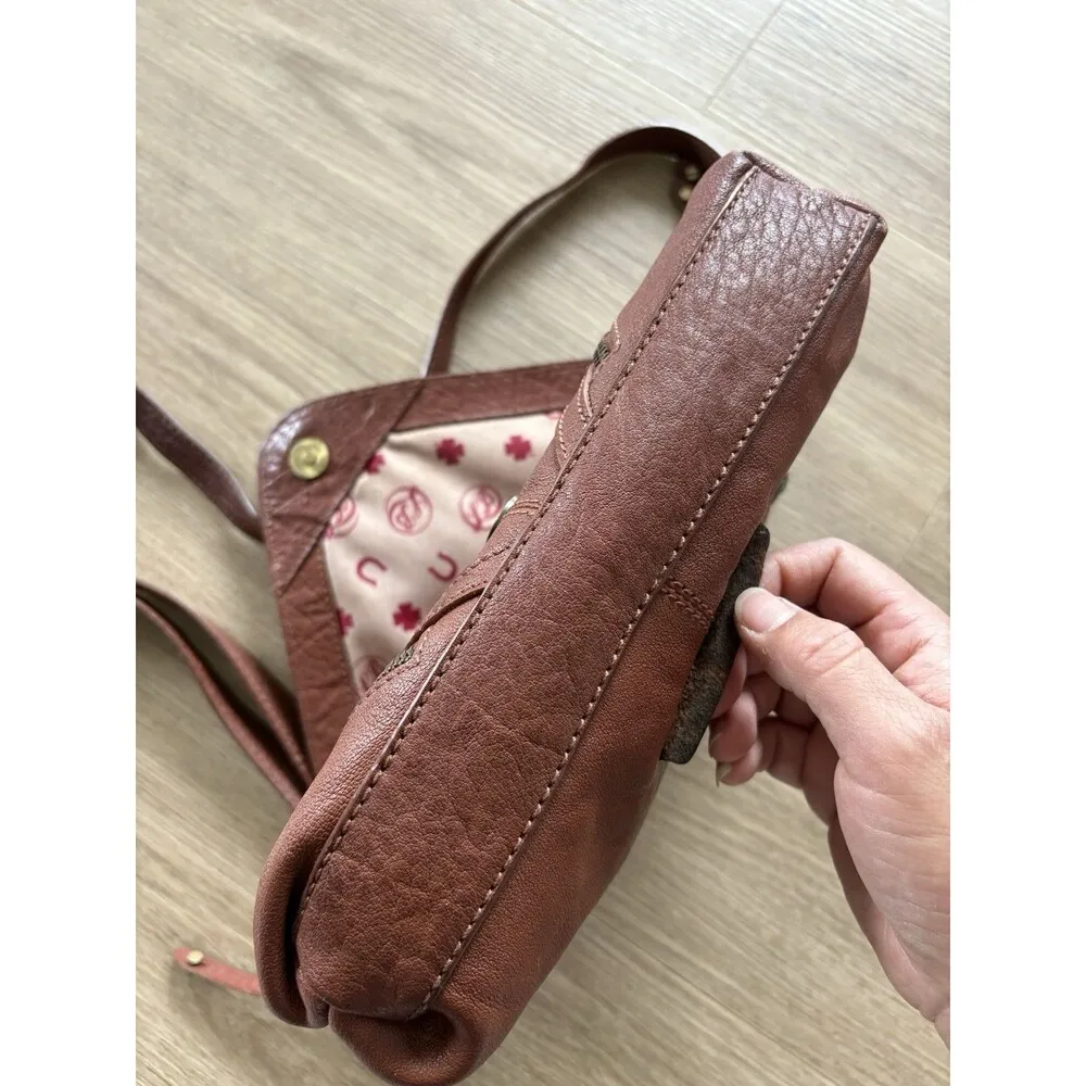 Lucky Brand Y2k 90s Tory Brown Crossbody Zippers Cowgirl Tassel Leather Bag - Image 7