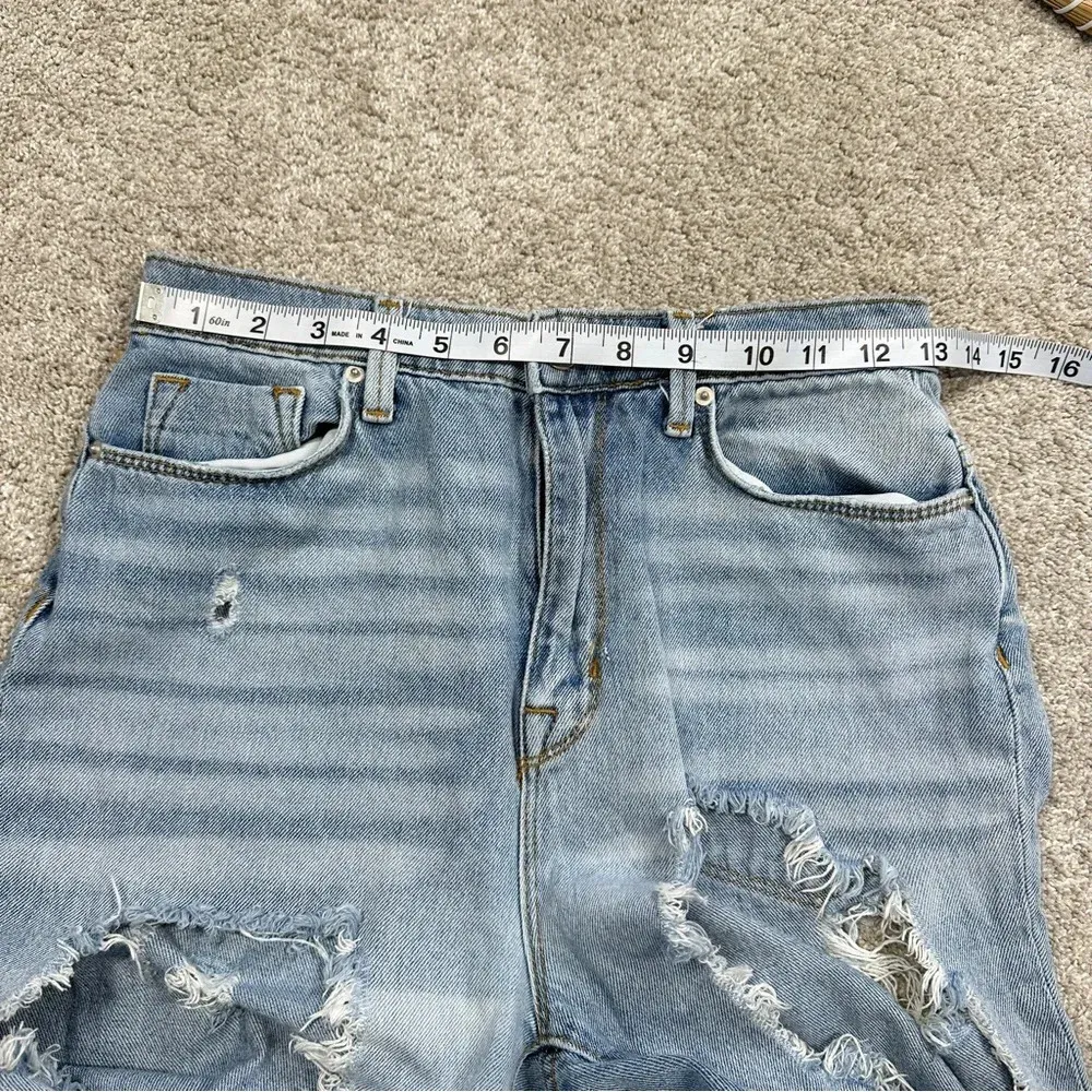 BDG Mom High Rise Distressed Jeans Light Wash Busted Knee Destroyed Holes 26 - Image 11