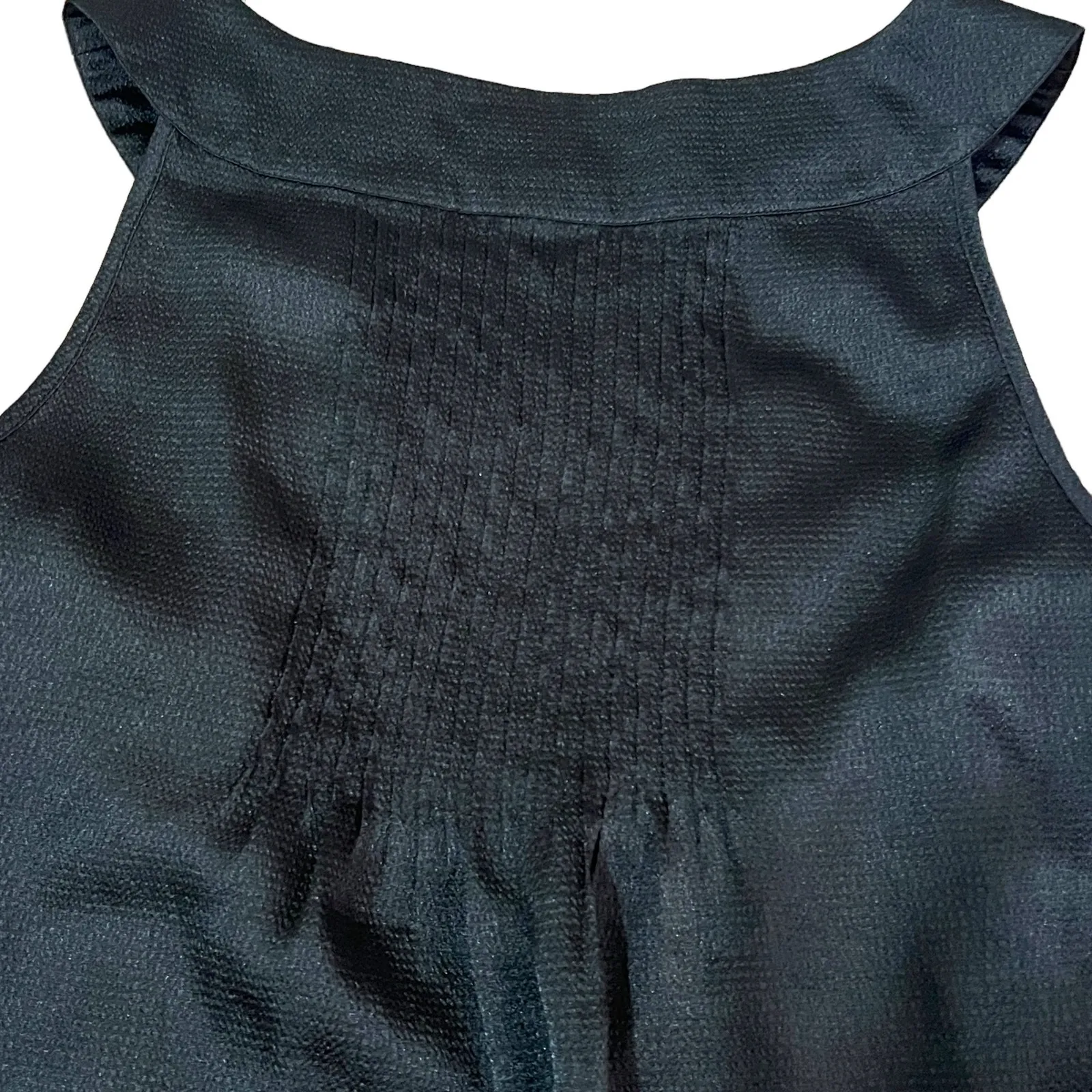 MICHAEL Michael Kors (M) Pleated Back Front Metal Detail Sleeveless Blouse Top Black Size M - Image 12