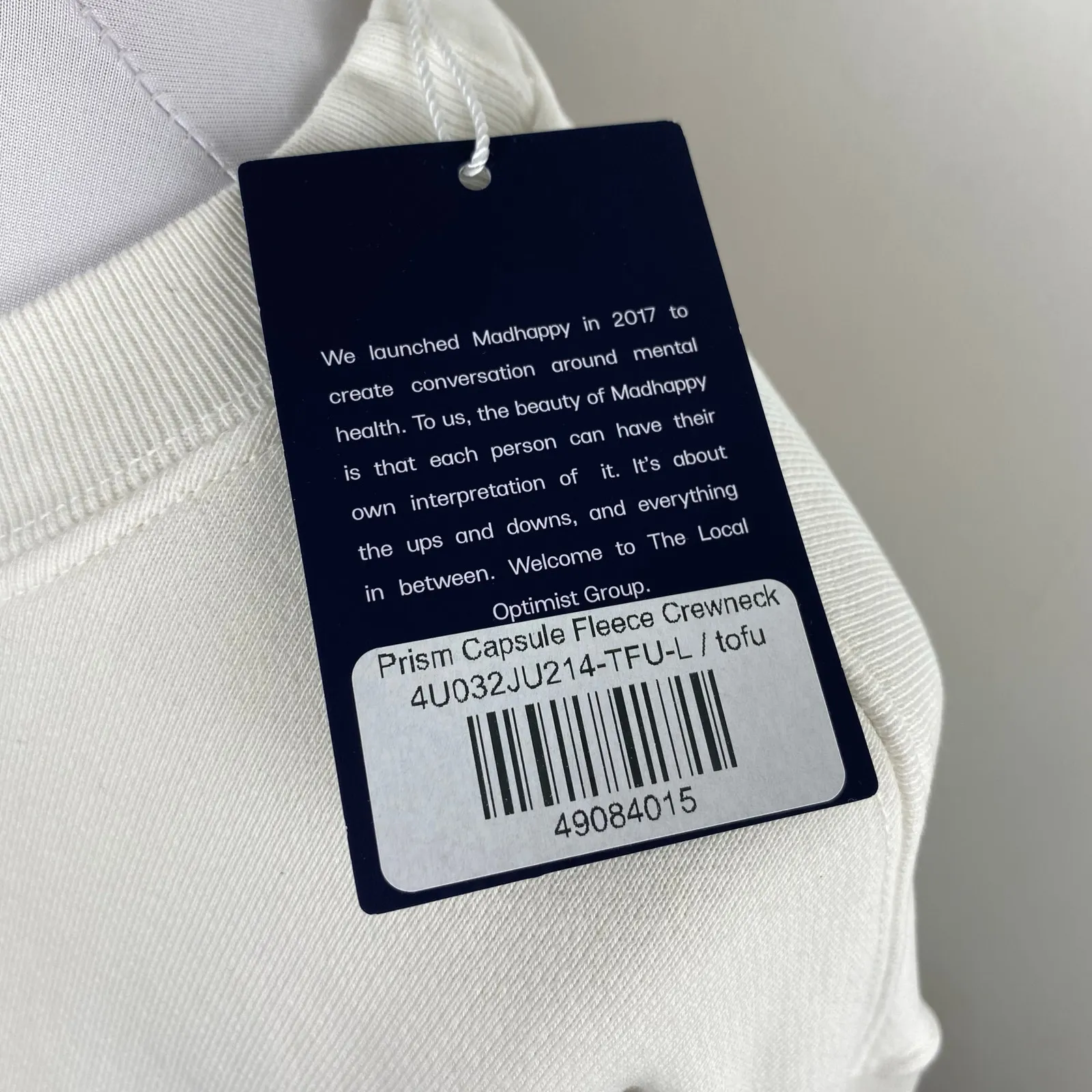 Madhappy Unisex Prism Capsule White Sweatshirt Rainbow Graphic Large NWT - Image 10