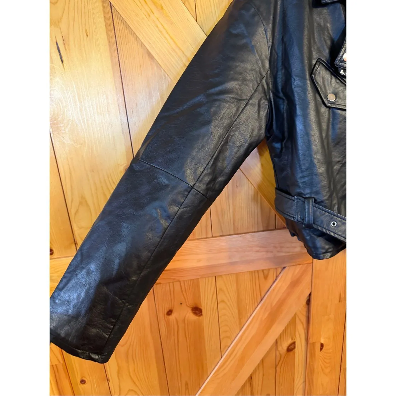 Urban Outfitters BDG Women's Black Faux Moto Biker Leather Jacket Size L nwt (62 - Image 3