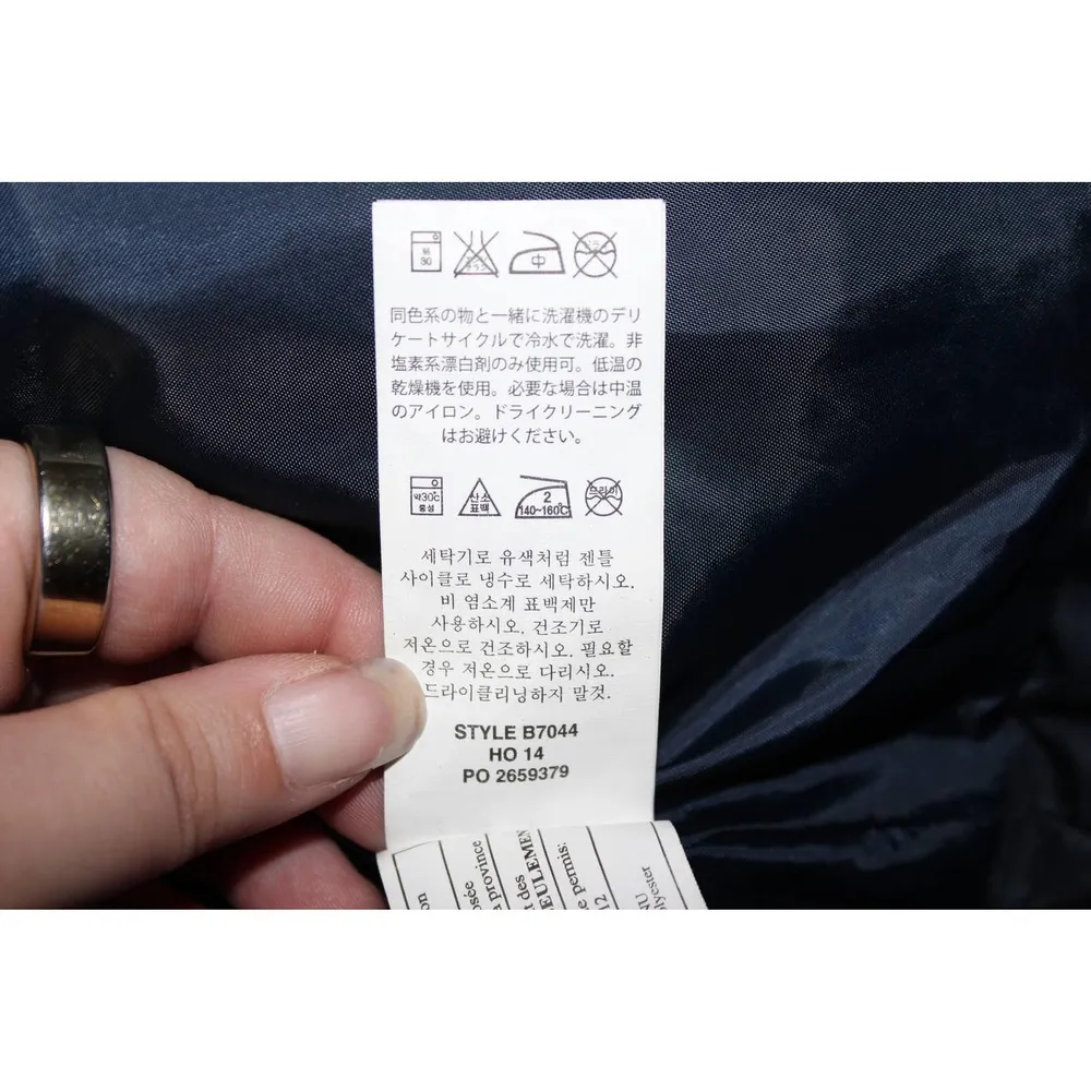 Women's J. Crew Quilted Geo Puffer Bomber Jacket Navy Blue Zip Up Jacket Size XL - Image 4