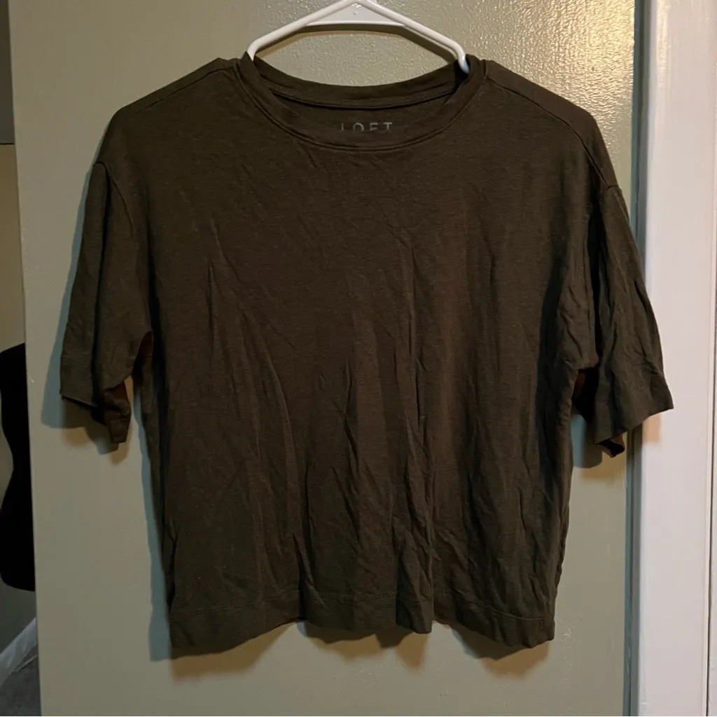 Loft Linen Blend Modern Tee Fresh Ivy Green XS - Image 3