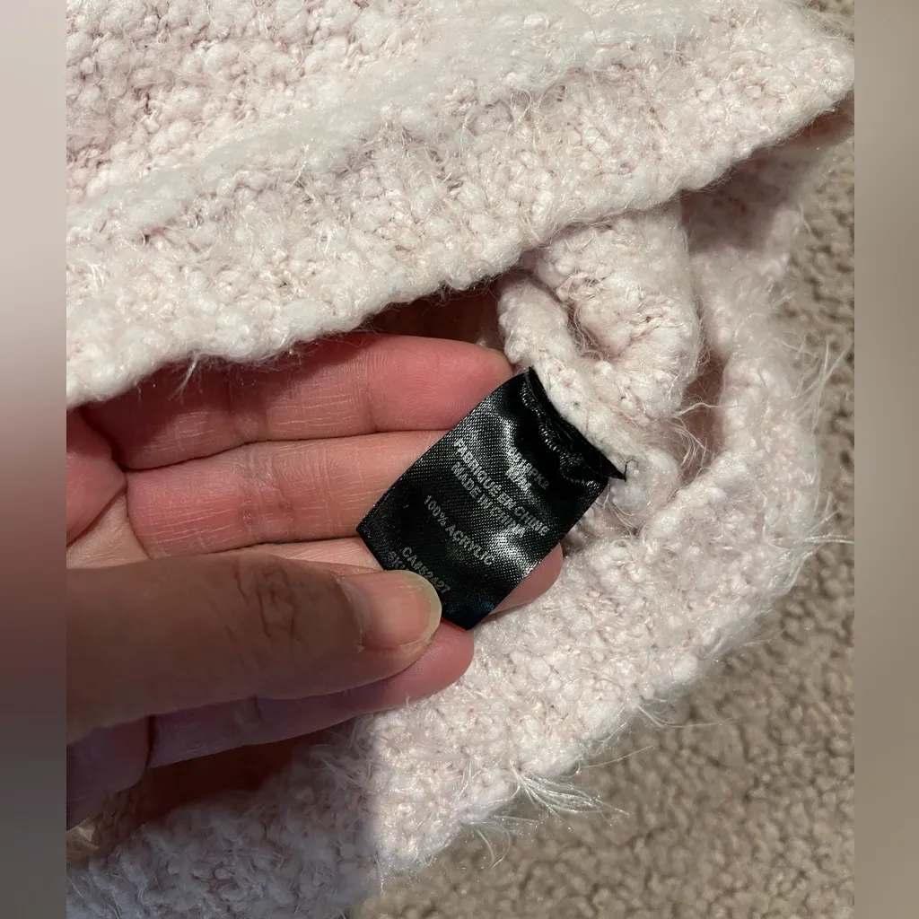 JESSICA SIMPSON Blush Pink Winter Knit Fuzzy Crewneck Sweater - Image 7