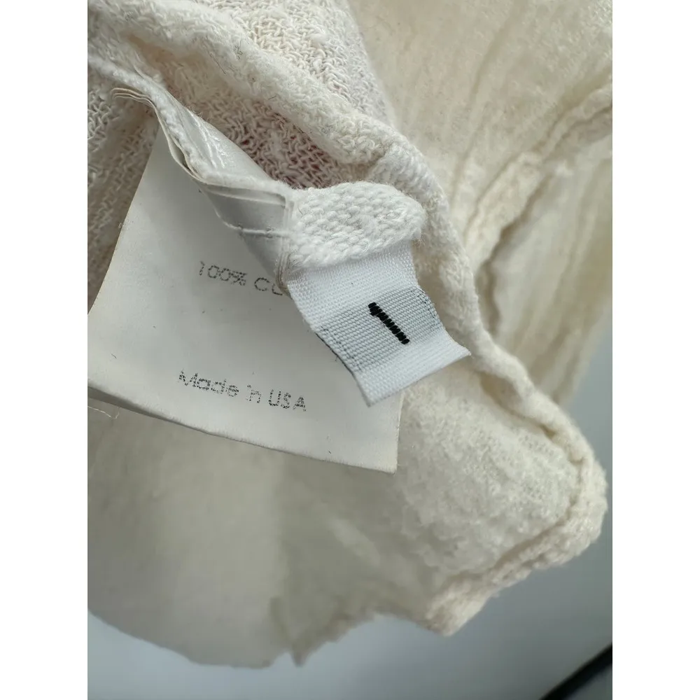 Enza Costa Top Women 1 SMALL Cream Long Sleeve Semi - Image 6