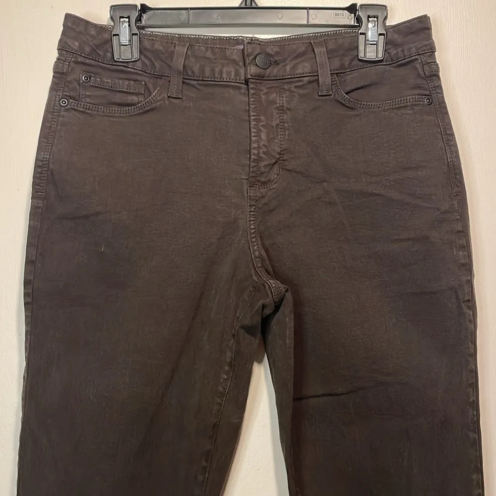 NYDJ- “Billie Mini Bootcut” High Rise Jeans in Coffee Bean Brown- Size 12 - Image 10