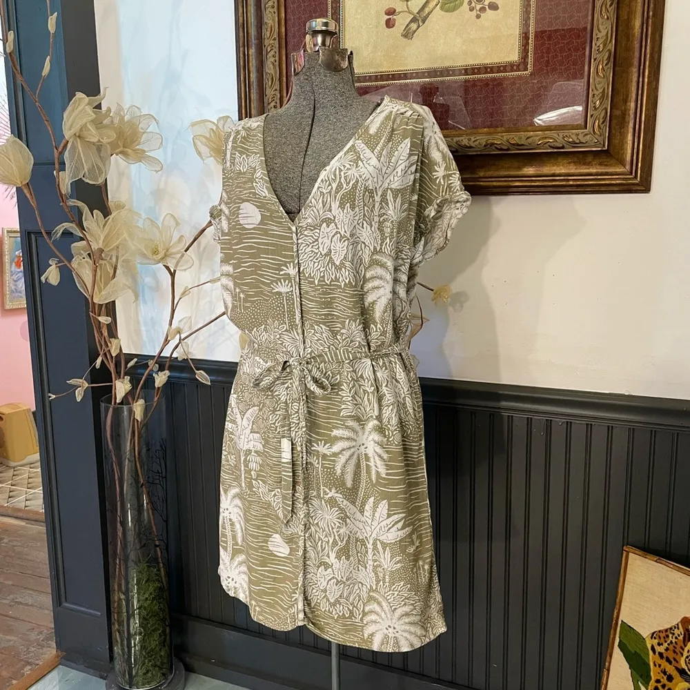 Desmond & Dempsey X H&M Linen Blend Tropical Sun Dress - Image 5