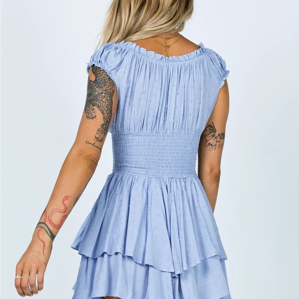 Princess Polly  Sky Blue love galore Mini romper - Image 3