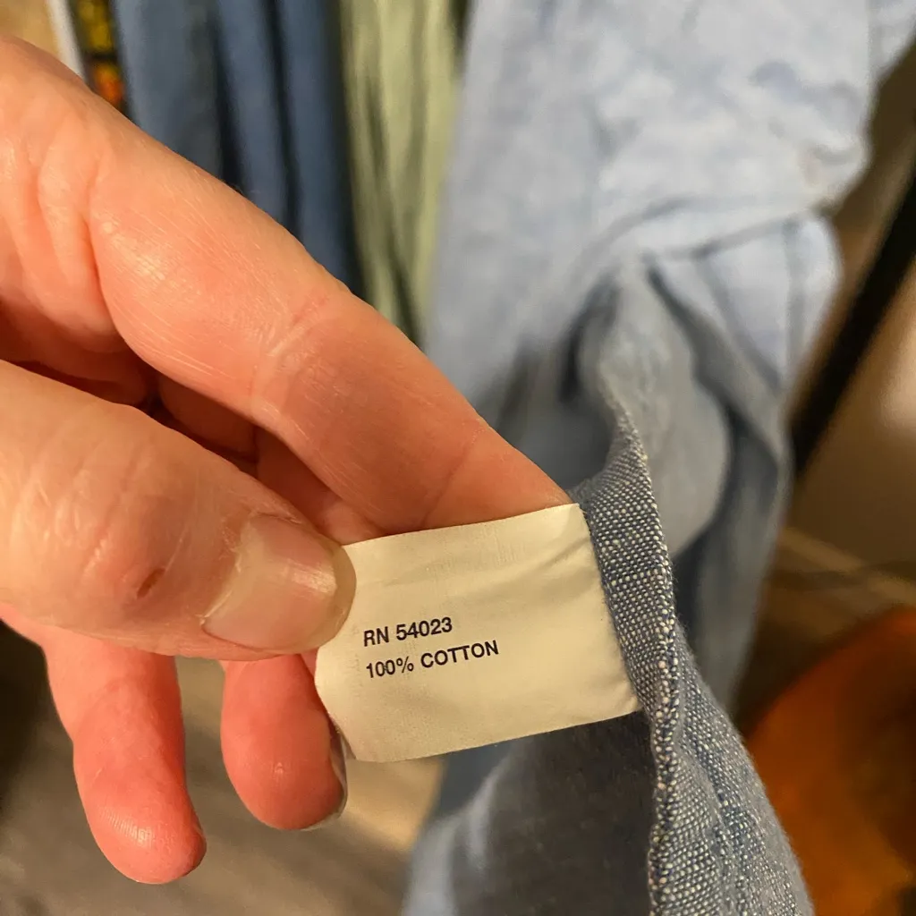 GAP Chambray‎ Denim Short Cap Sleeve V Neck Wrap Light Blue Midi Dress Size 10 - Image 8