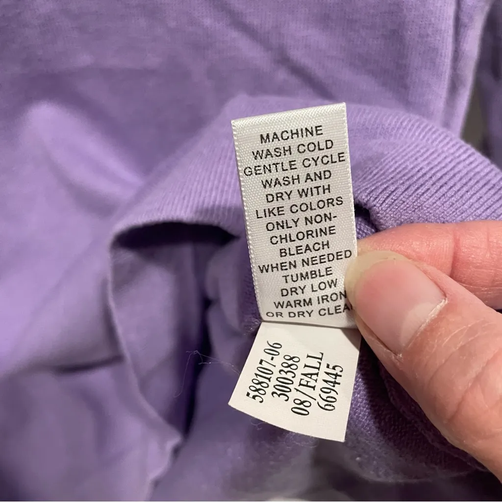 Lavender silk blend boat neck chunky button 3/4 sleeve Banana Republic sweater - Image 6