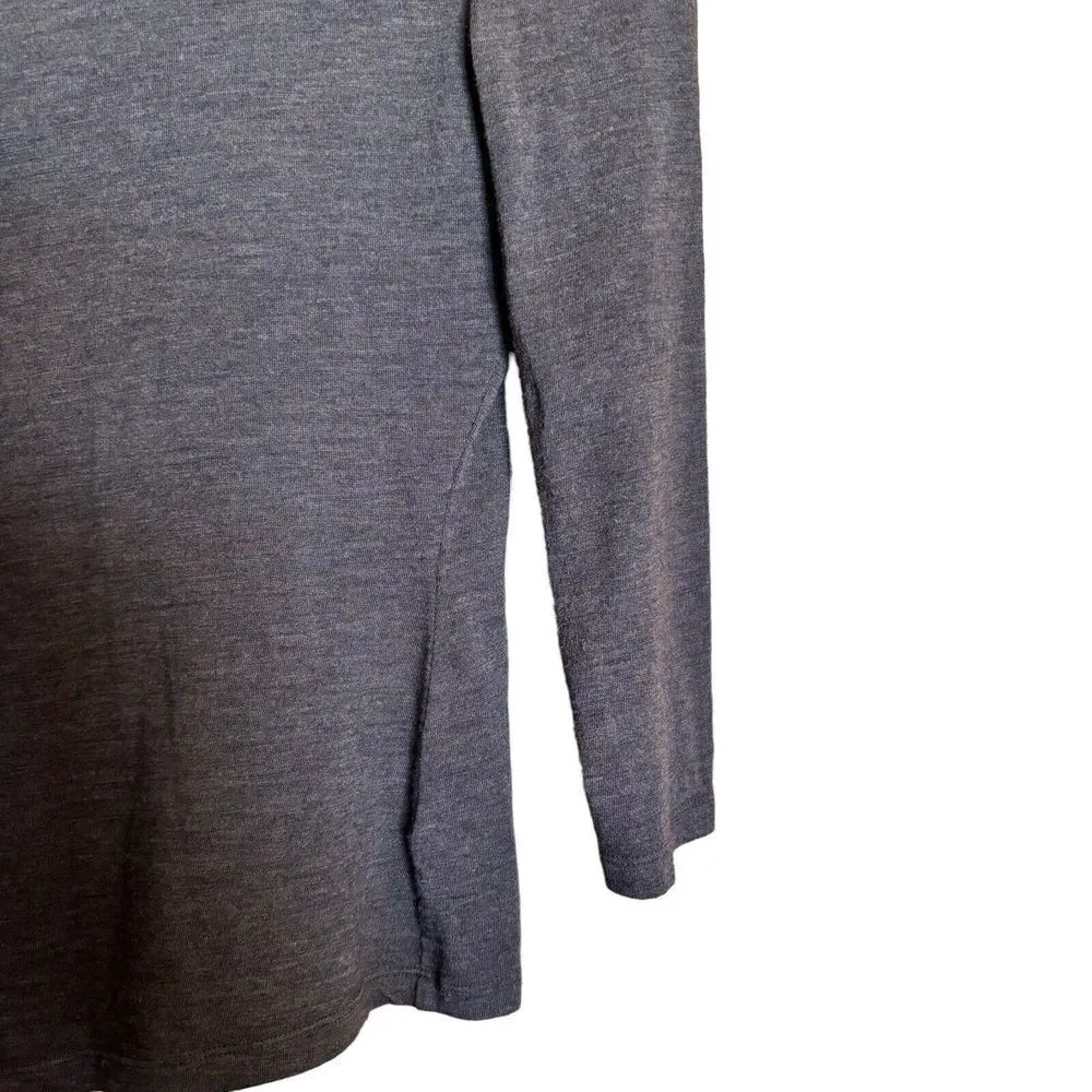 Lafayette 148 Top Womens Medium Brown Wool Blend Ruched Stretch Blouse - Image 5