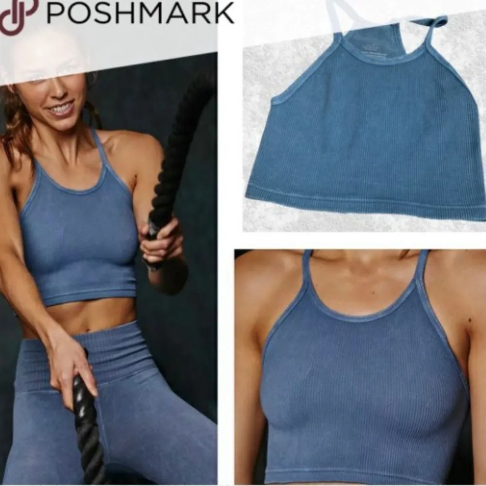 Free People Movement Happiness Runs Women's XS/Small Blue Racerback Tank Active‎ Size undefined - Image 2