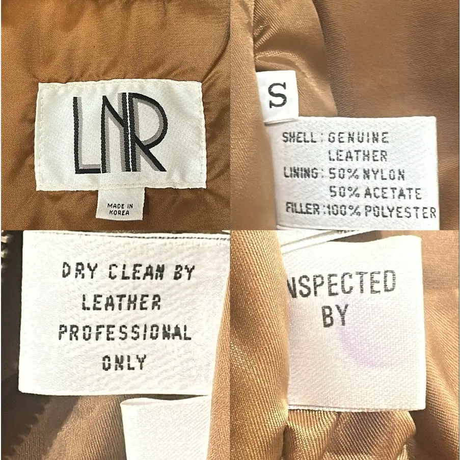 VTG 80s LNR Tan Brown Metallic Patchwork Leather Bomber Jacket Boho Retro Small - Image 12