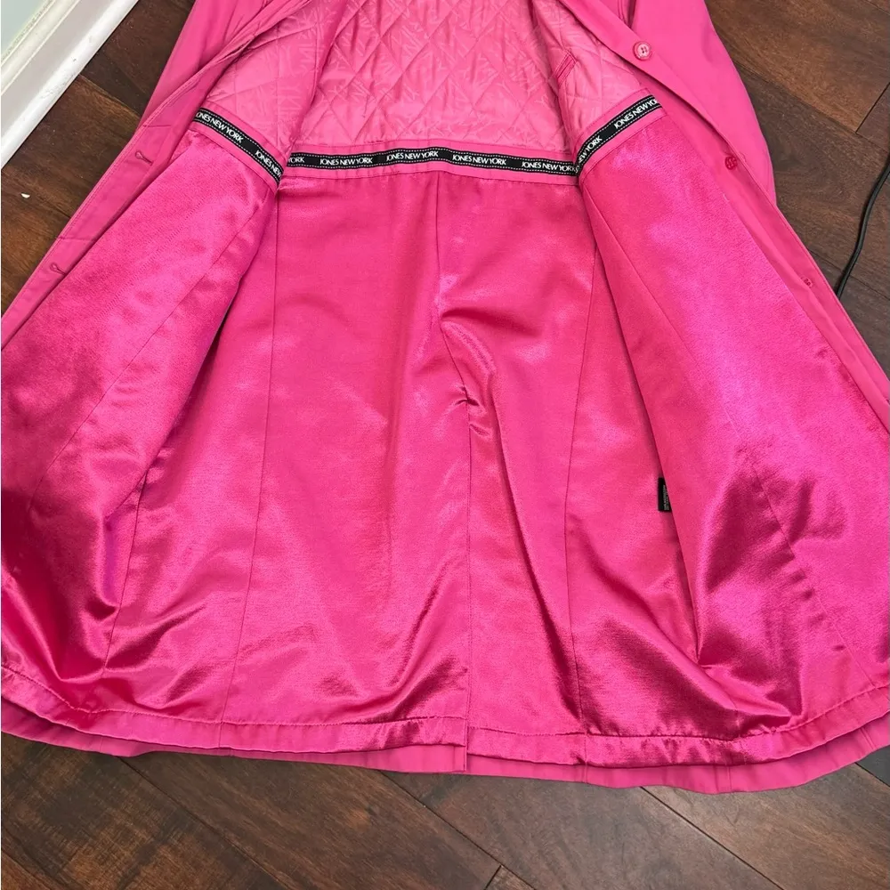 Jones New York Trench Coat in Dark Pink Size Medium Petite - Image 5