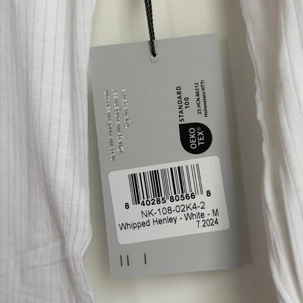 Negative Underwear Whipped Henley in White, Size Medium - Image 8