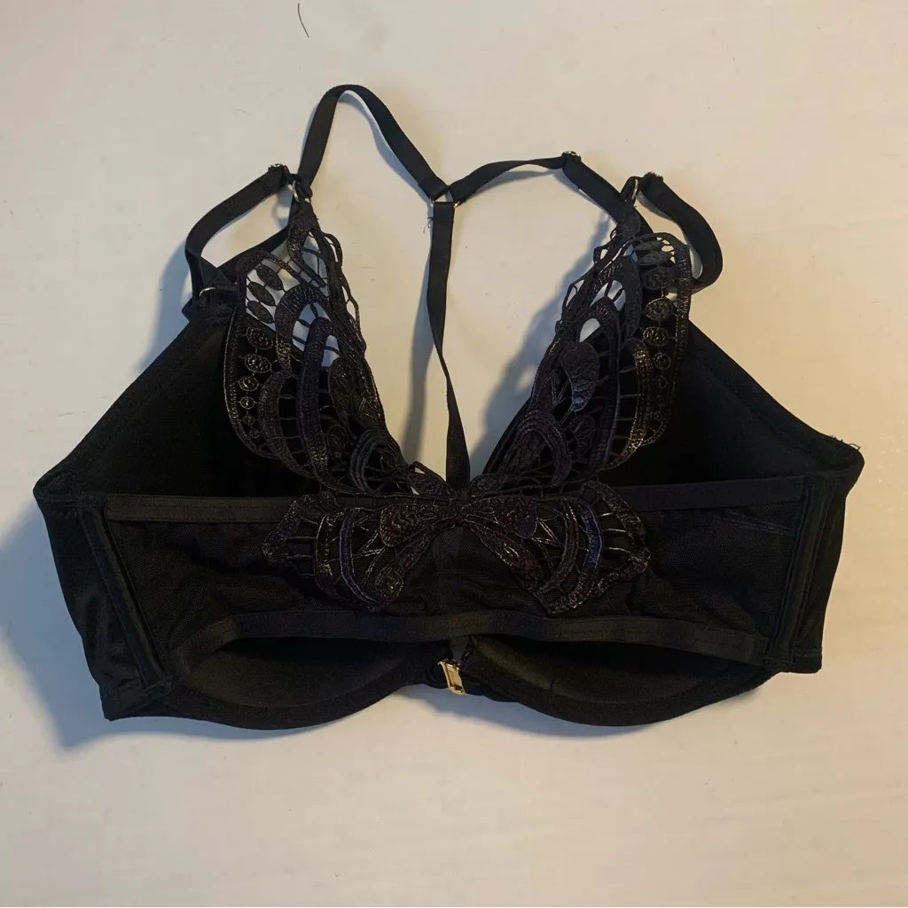 32DD Victorias Secret Black Back Butterfly Bra - Image 3