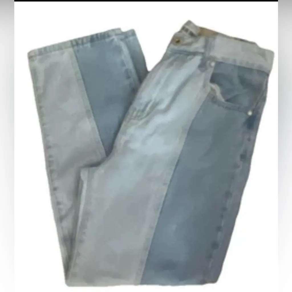 Blue Savvy Denim 2 Tone Jeans Jr Sz 9 Boho Retro 5 PCKTS Straight Leg Y2K 90s EC - Image 3