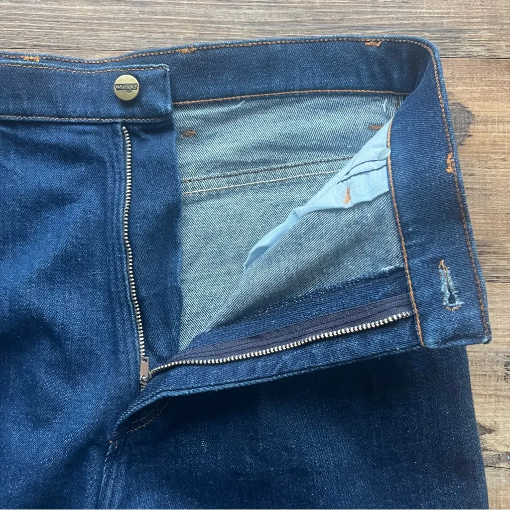 Vintage Wrangler Womens Dark Wash High Rise Straight Leg Jeans USA Sz 14 - Image 7