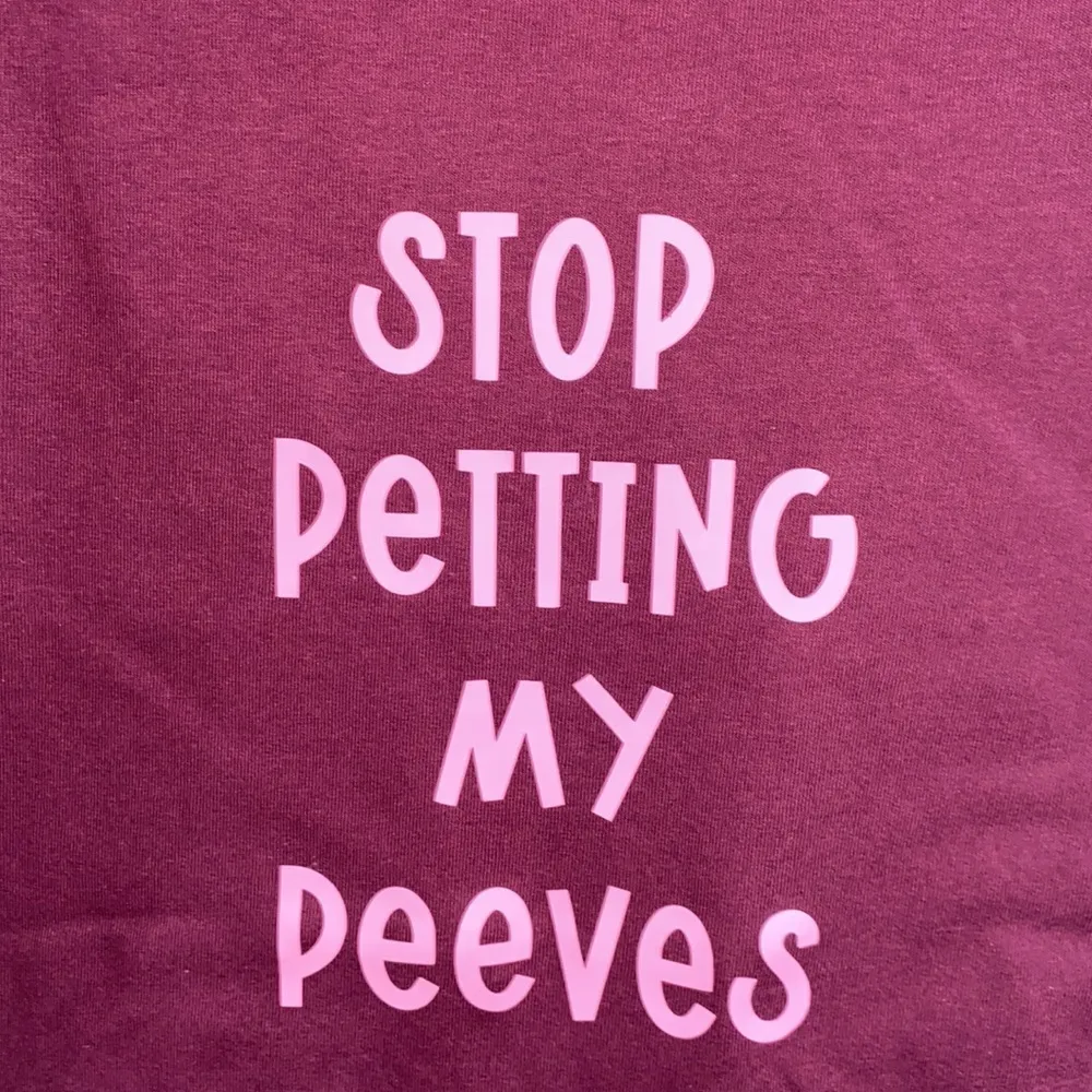 Funny Tank top shirt Stop Petting my Peeves‎ Cotton Small unisex NWOT - Image 2
