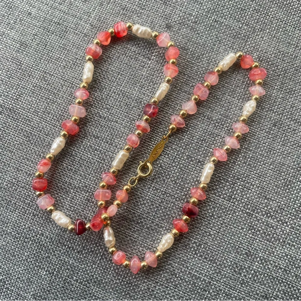 Vintage Napier rose quartz and freshwater pearl necklace - Image 3