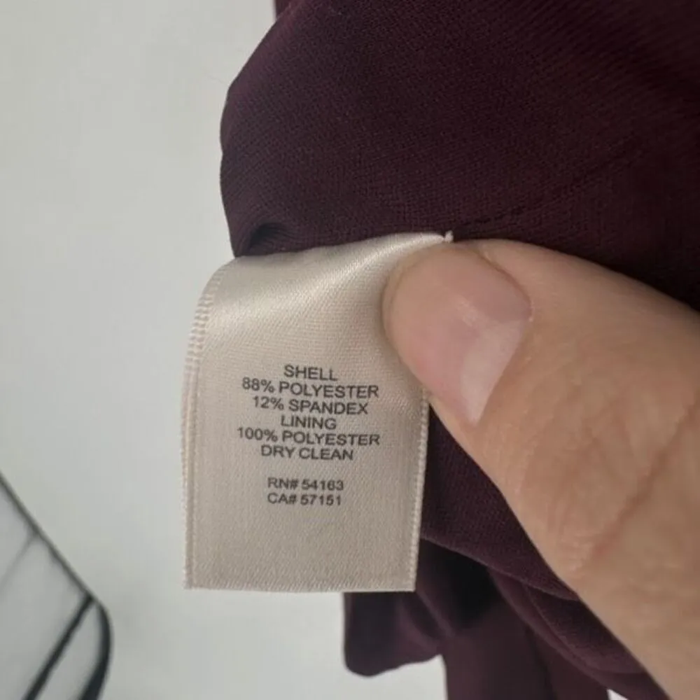 Eliza‎ J Cocktail Sheath Dress Purple Plum Size 4 Asymmetrical Bow Elegant - Image 4