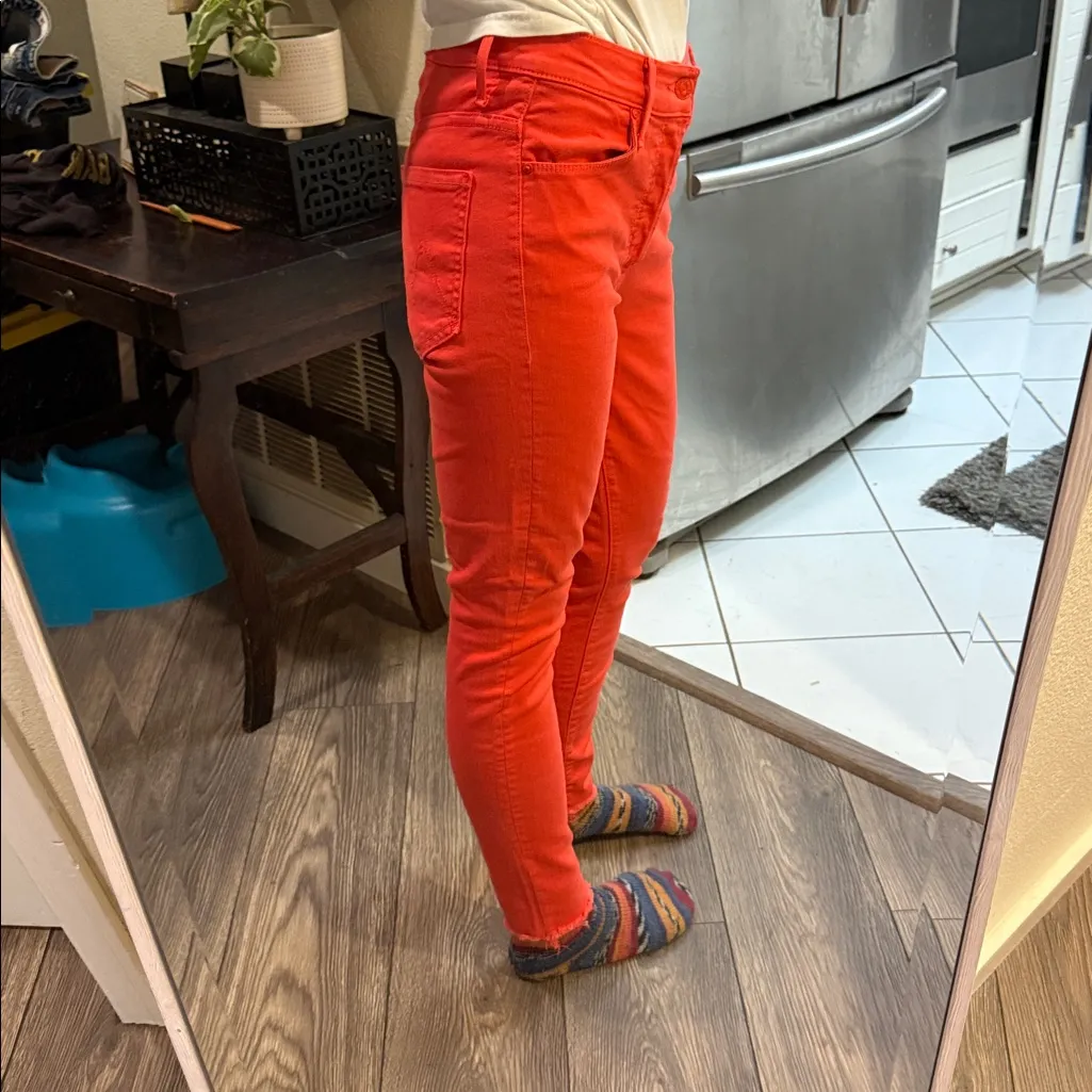 Mother The Stunner Ankle Fray in Play Date Tomato Red Size 26 - Image 5