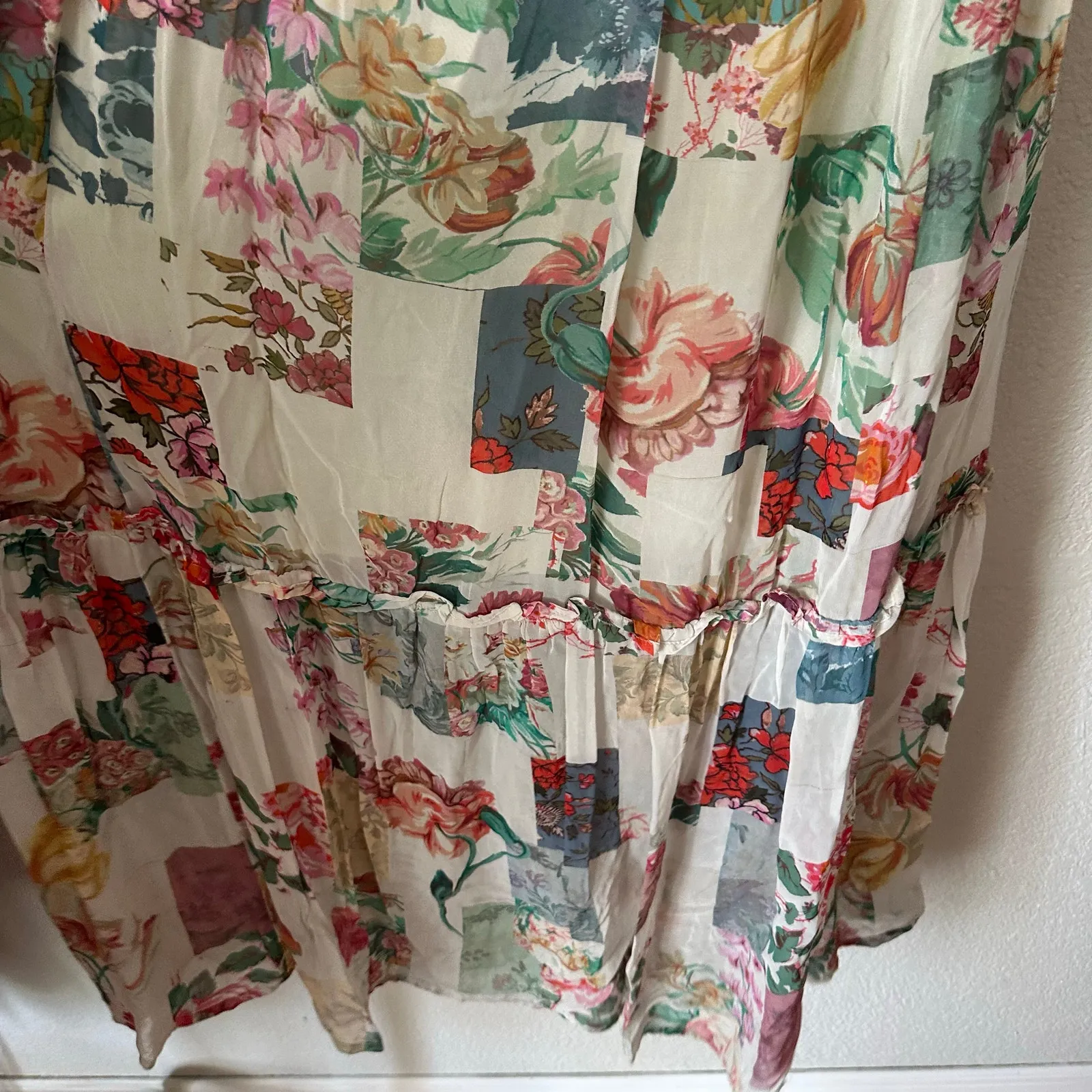 By Anthropologie Chiffon Shift Midi Dress in Pink Combo Size XS NWT - Image 5