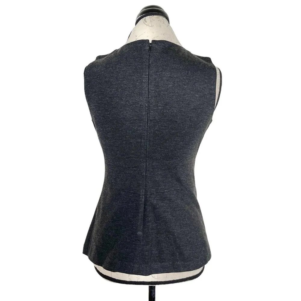 Cabi Womens Blouse  Size 2 Top Sleeveless Necklace Neckline Sequins Pearl Gray - Image 3