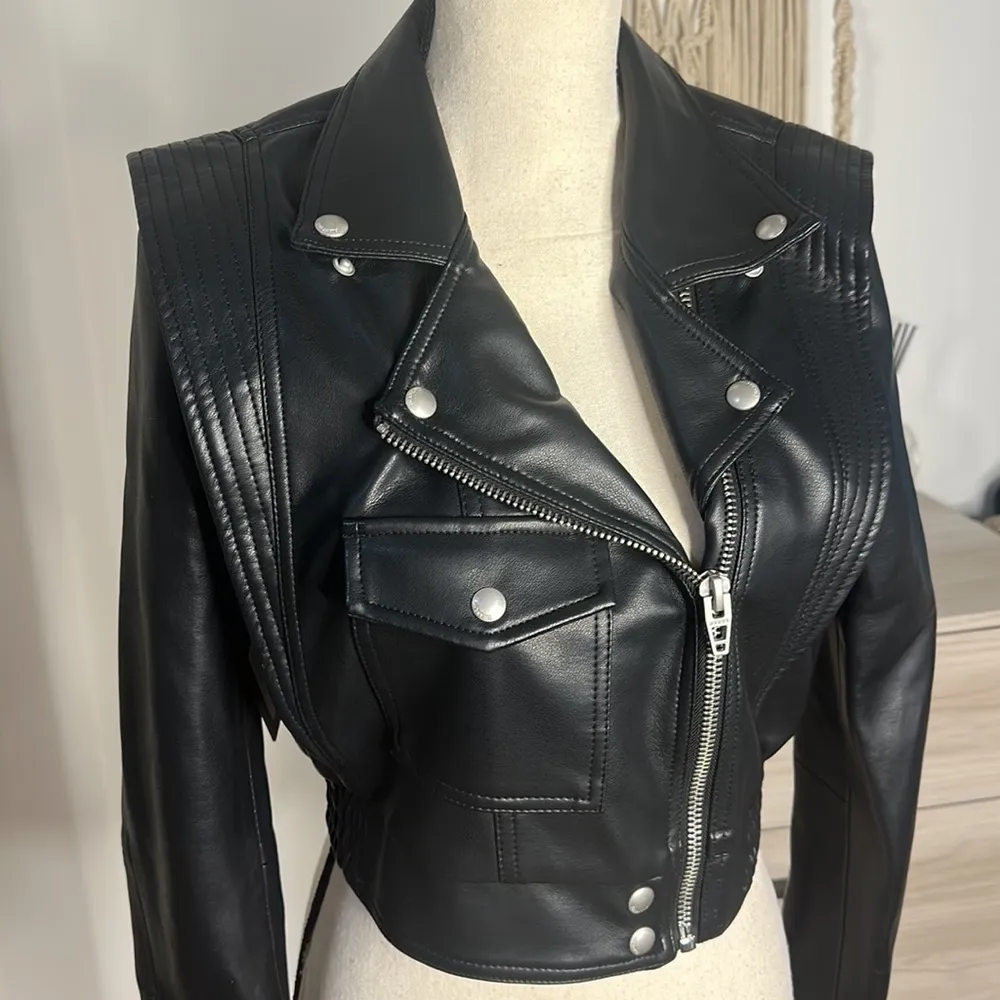 NWT Blank NYC First Class PU Faux Leather Moto Jacket Small - Image 3