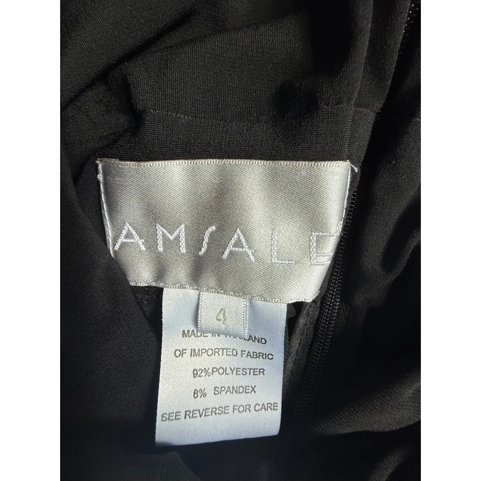 Amsale Black One Shoulder‎ Dress Cocktail Party Evening Event Size 4 - Image 6