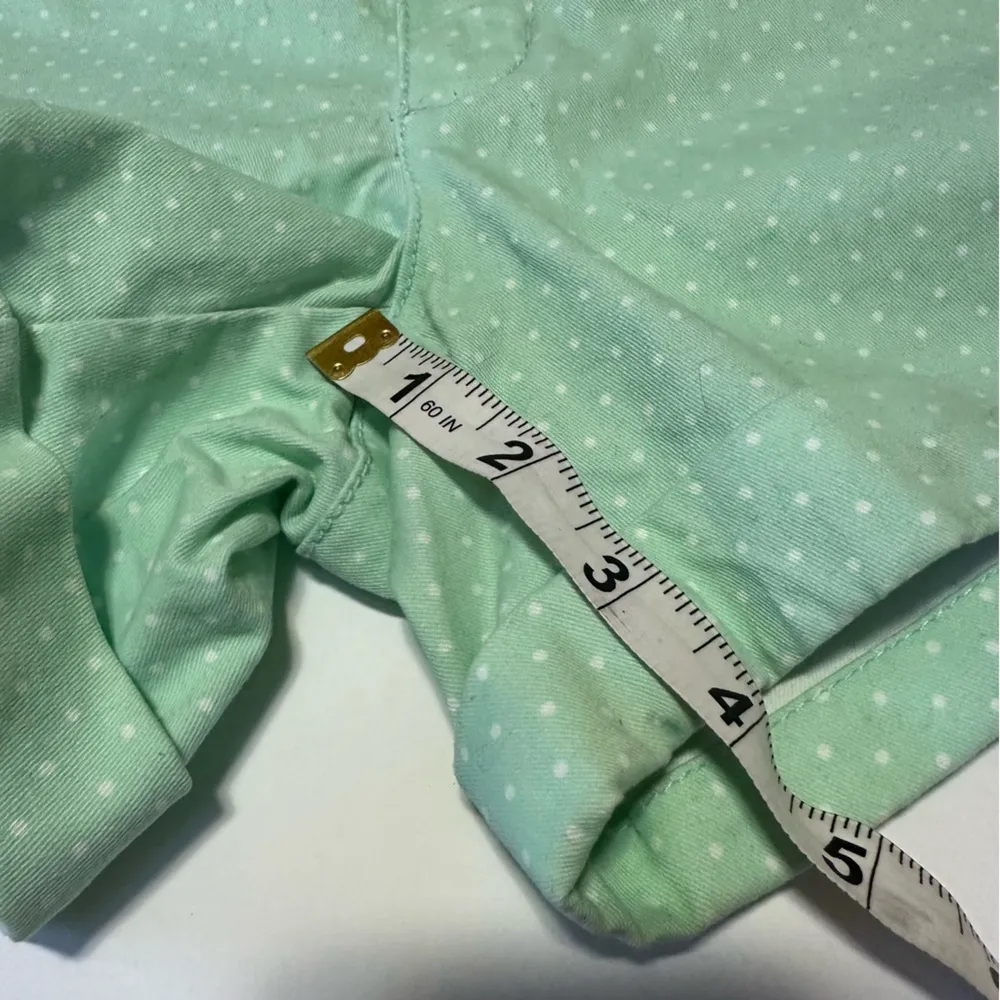 American Eagle Shorts Womens 4 Mint Green White Polka Dots Midi Cotton Chino - Image 7