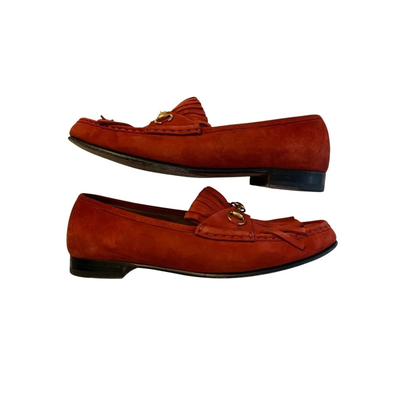 Gucci Fringed horsebit loafers red women's size 42 - Image 4