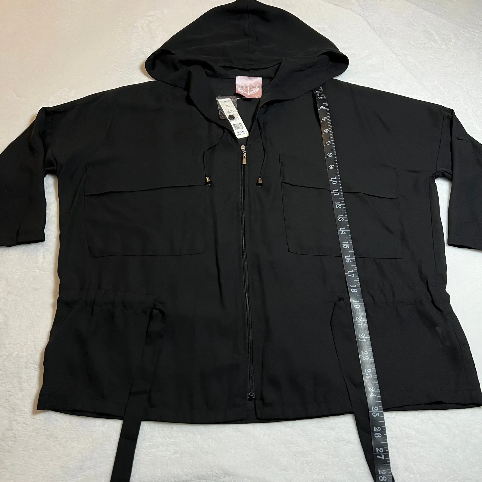 NEW Romeo & Juliet Couture Lightweight Oversized Full Zip Hood Jacket Size S - Image 9