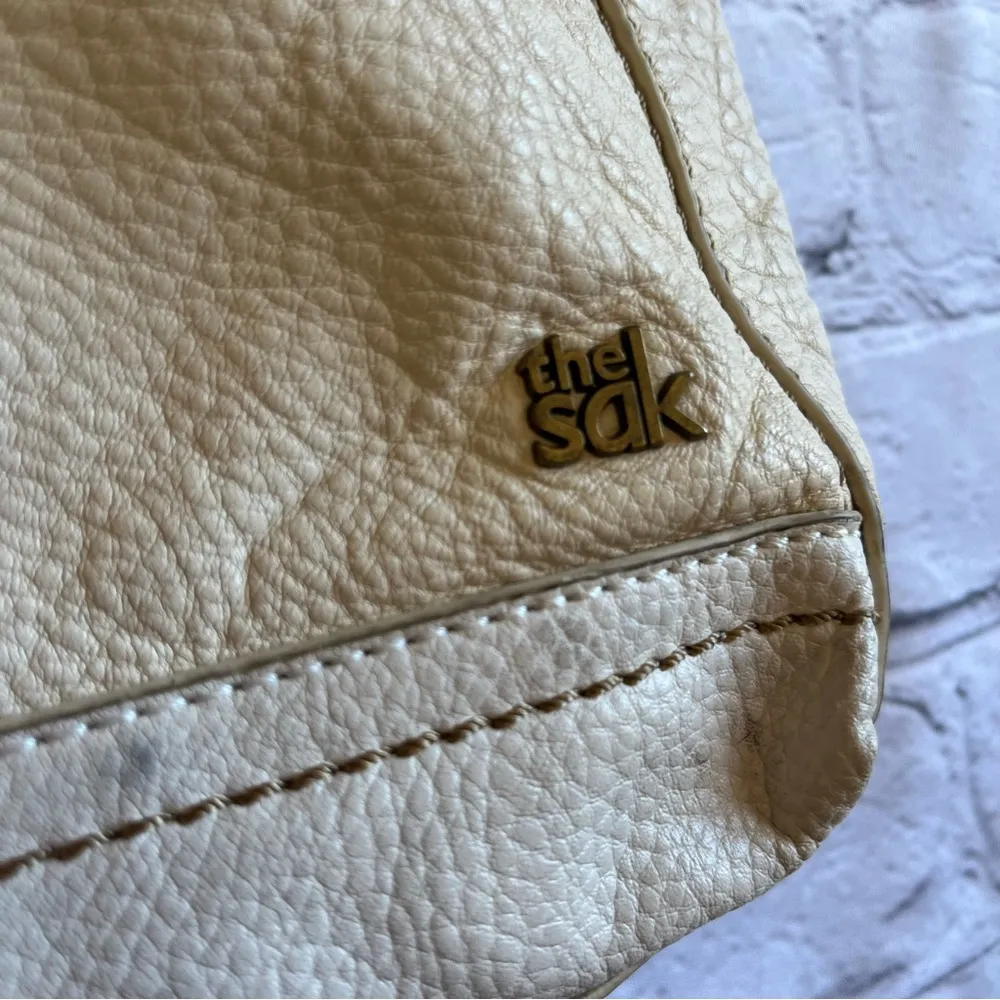 The Sak Leather Crossbody Purse Ivory Adjustable Strap - Image 2