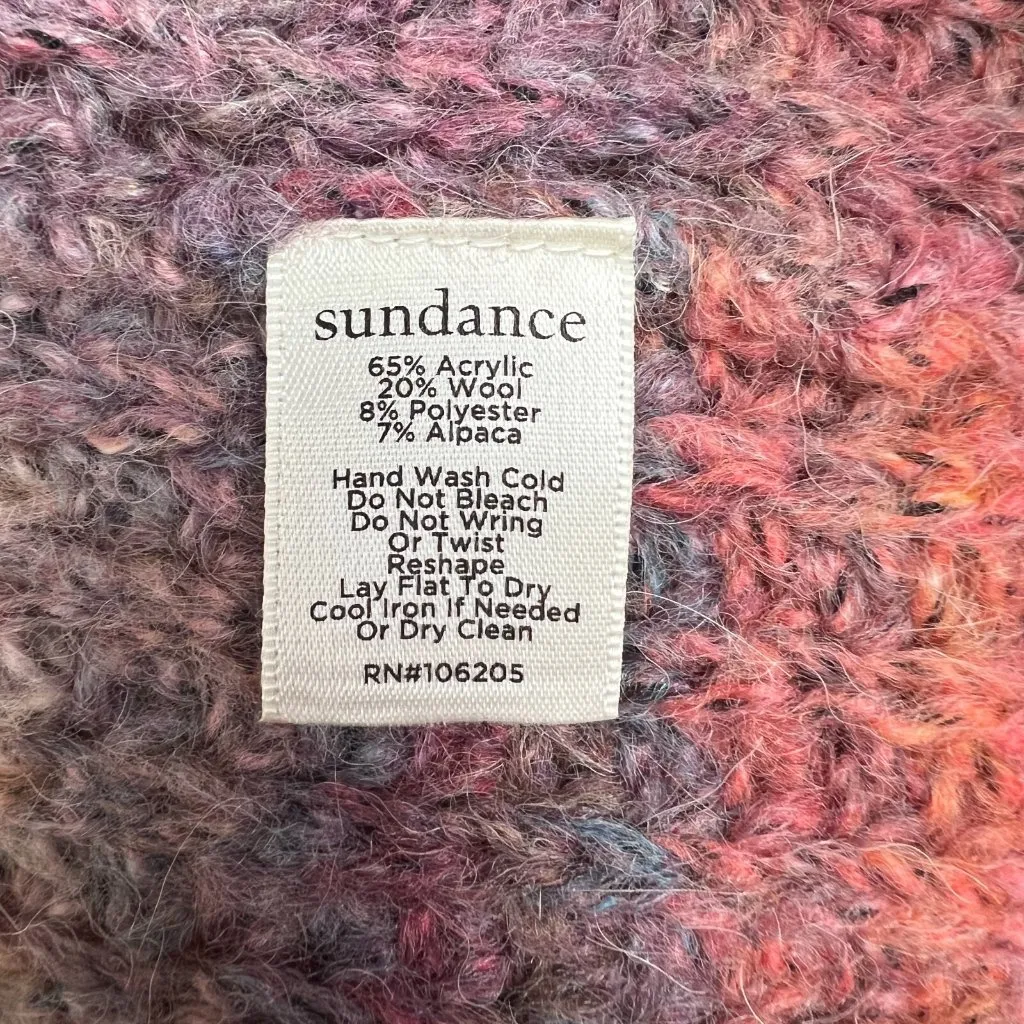 Sundance Cardigan Sweater S Northern Lights Alpaca Wool‎ Stripe Chunky Rib Knit - Image 8