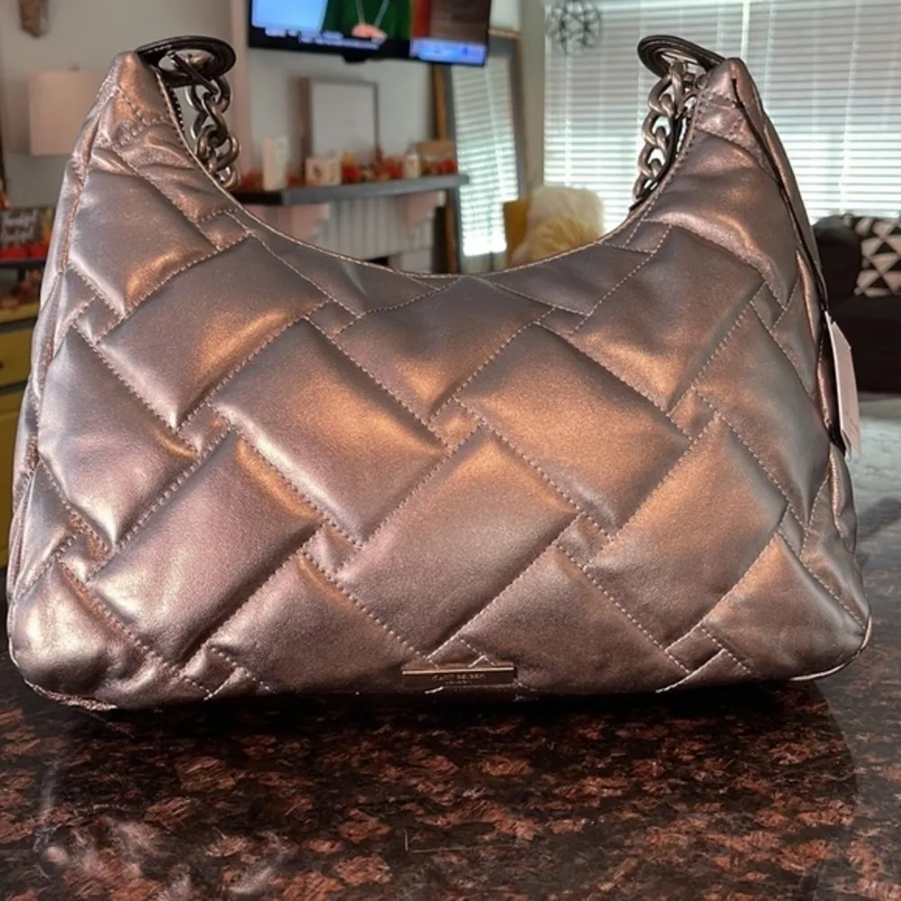 Kurt Geiger Kensington gunmetal quilted hobo bag - Image 4