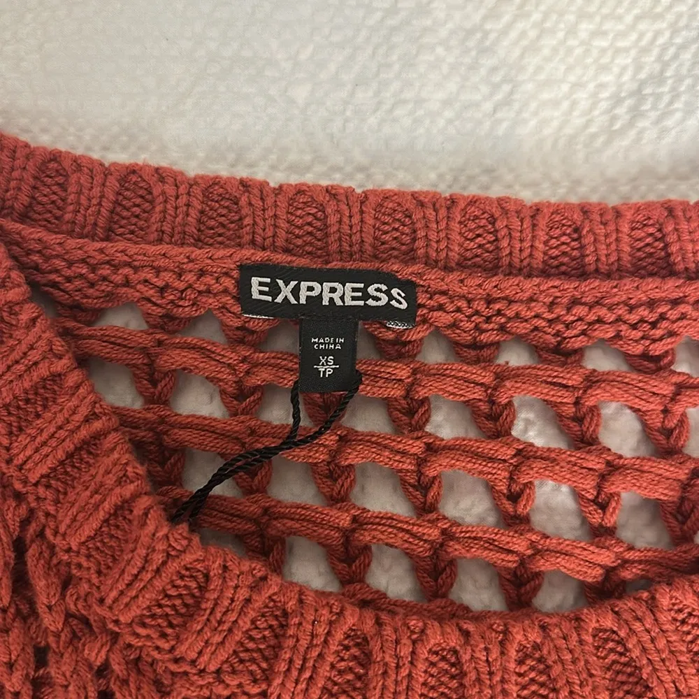 Express open knit  Rust colored oversized Sweater Sz XS - Image 2