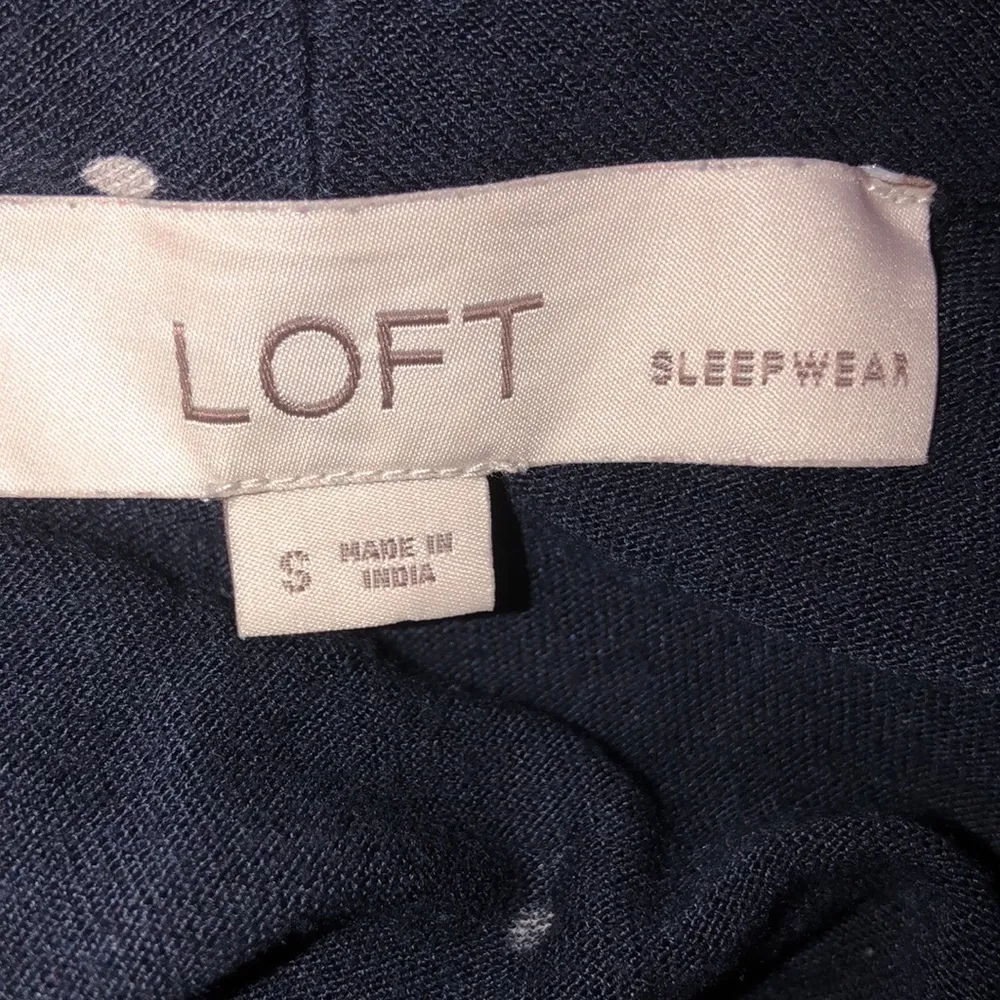 LOFT size small navy blue polka dot sleep robe - Image 3