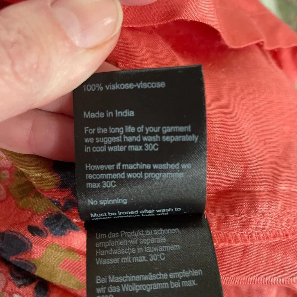 Masai Copenhagen Neiman Marcus Dafna Coral Blush Floral Top $130 M Orange Size M - Image 11