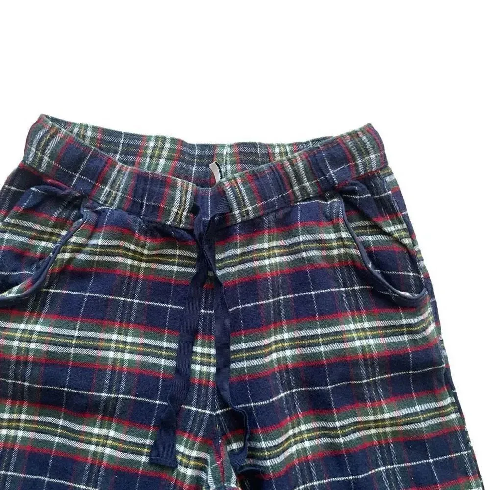 2 for $30 Nordstrom Plaid Silky Fleece Wide Leg Pajama Pants  Sz S #1774 - Image 2