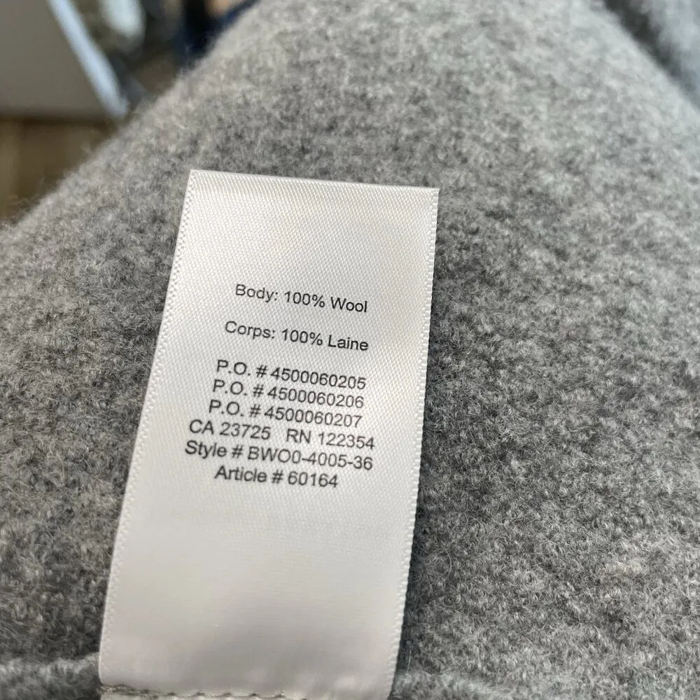 Aritzia  100% Pure Virgin Wool Long Open-Front Jacket Coat Gray size Medium - Image 8