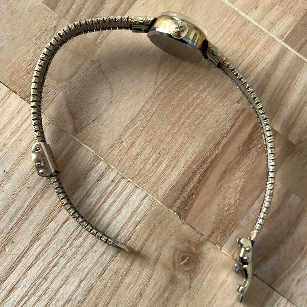 Hamilton Rare Vintage Mechanical Ladies Watch Gold Bracelet Case Bronze Dial - Image 10