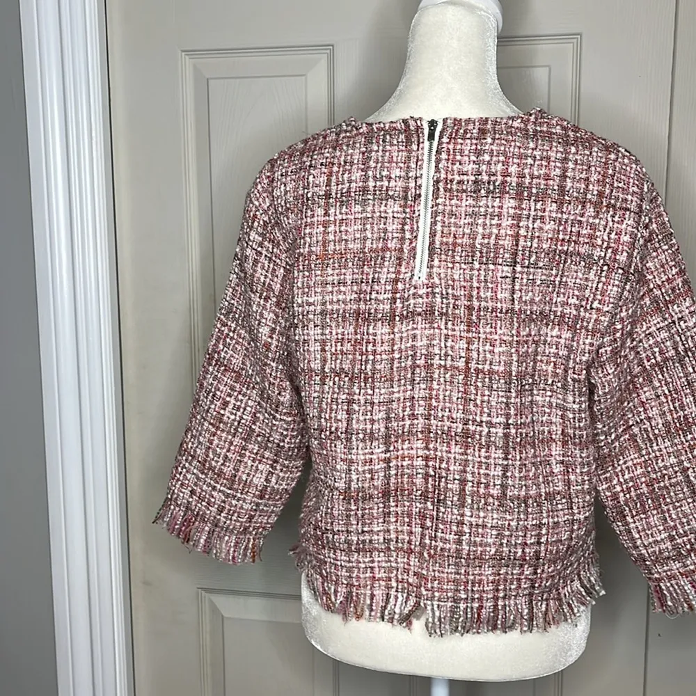 Zara Tweed Fringe Too Size Small - Image 3