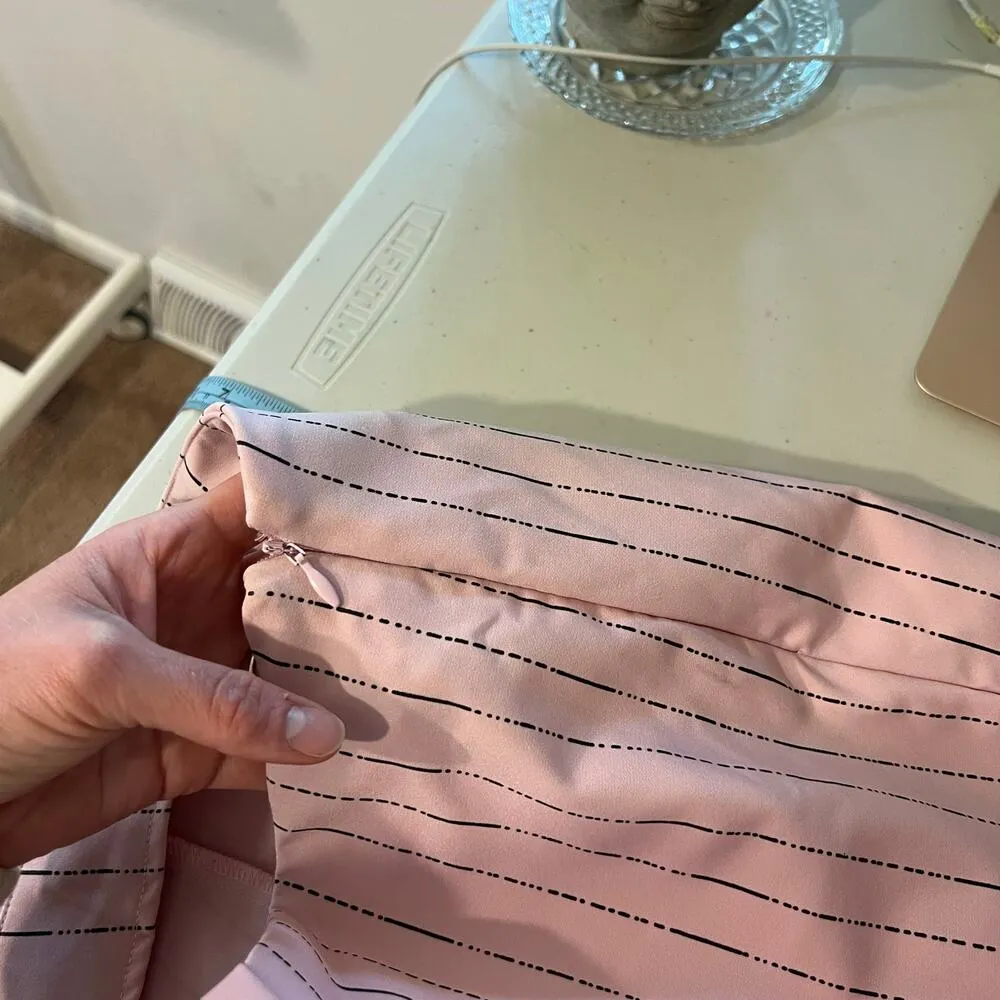 I AM GIA Pink Pinstripe Dominique High Rise Cropped Pants Size Small - Image 10