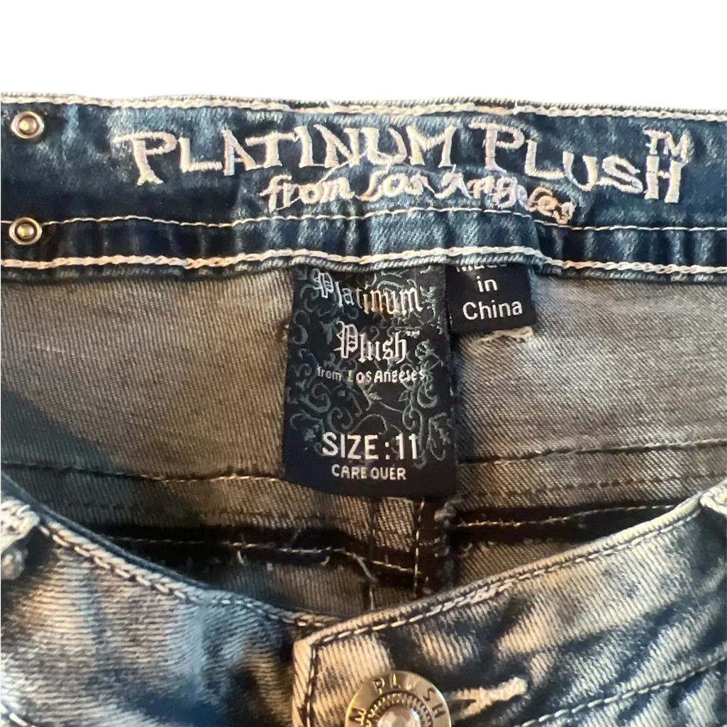 Platinum Plush Women's Light Blue Boot Cut Jeans w embellishments Size undefined - Image 4