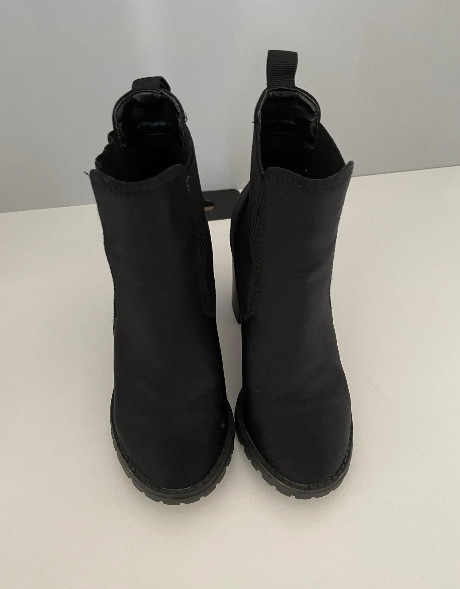Black Heeled Boots Size 5 - Image 2