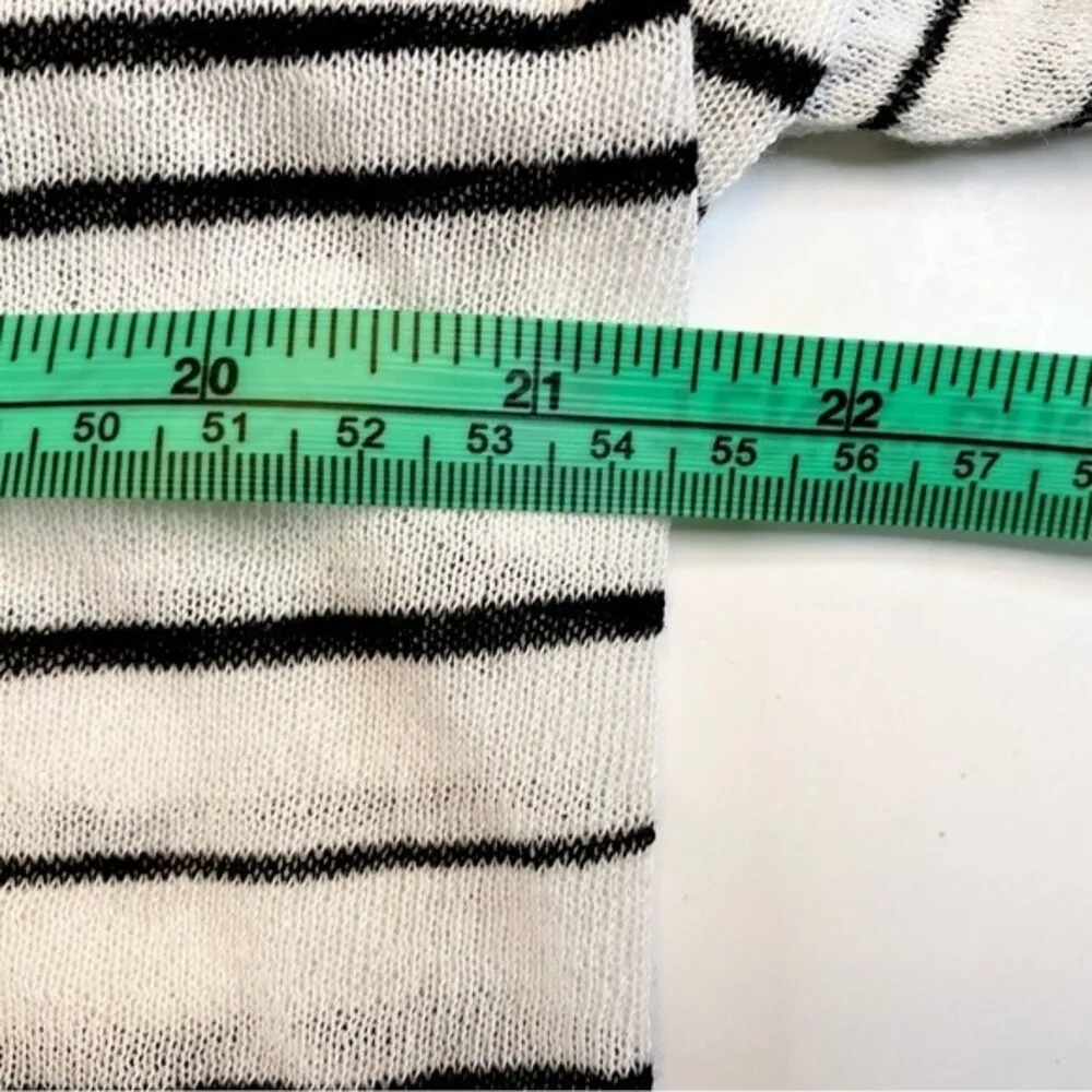 CAbi Captain Sweater Black and White Stripe Long Sleeve Knit Lightweight X-small - Image 6