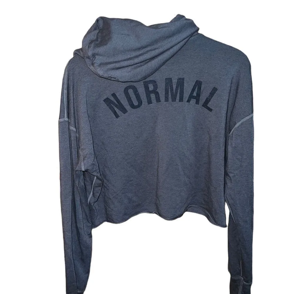 Normal Brand charcoal grey cropped hoodie size medium Gray - Image 2